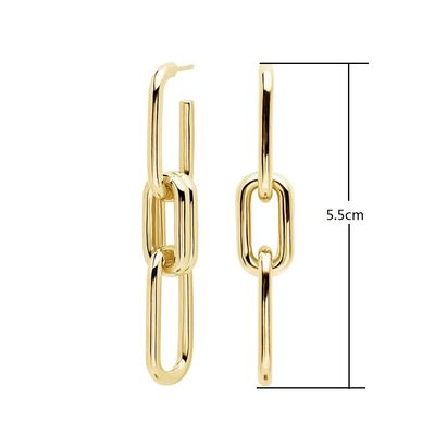 Vàng bọc bạc tùy chỉnh Logo chuỗi dài rơi bông tai cho phụ nữ mua sắm