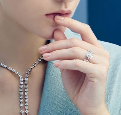 Emerald White CZ Đàn bà Eternity Band Baguette 18K vàng 925 Sterling bạc nhẫn