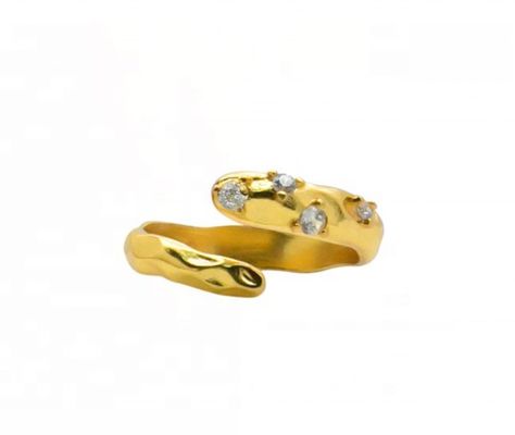 Kích thước 4-10 CZ Nhẫn đá 18K Vàng mở rắn 925 Sterling bạc nhẫn động vật