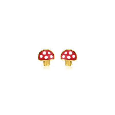 Chubby nấm bông tai 925 trẻ em Bông tai bạc Sterling