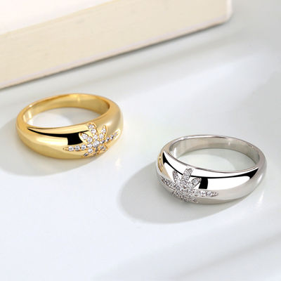 Unisex Alibaba-Online-Shopping Vòng nhẫn Starburst được mạ vàng bằng bạc 925