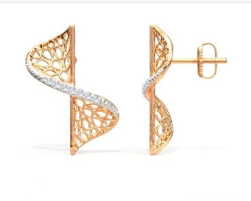 Bộ tai 2024 với công nghệ đặt Pave và Cubic Zirconia Swerve Twist Studs