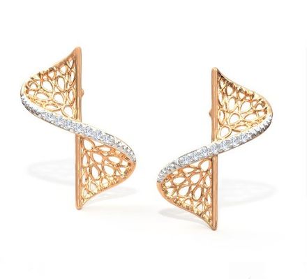 Bộ tai 2024 với công nghệ đặt Pave và Cubic Zirconia Swerve Twist Studs
