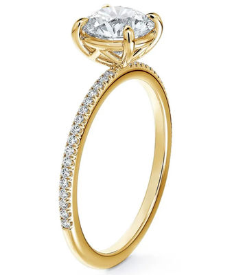 925 Sterling Silver Brazil Tròn Trắng CZ Chiếc nhẫn đính hôn Đồ trang sức