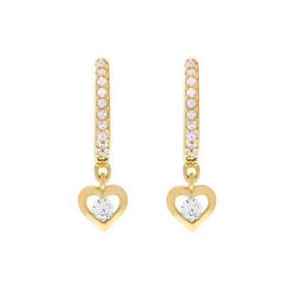 Mini Dangle Heart CZ Huggie Bắt vàng thêm một chút quyến rũ vào ngoại hình của bạn