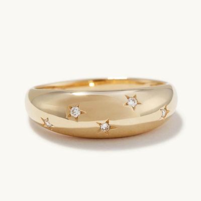 Eternity Band nhẫn 18K vàng của Brazil Ngôi sao trang sức 925 Sterling Silver Dome Chiếc nhẫn phụ nữ