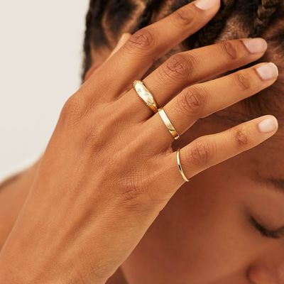 Eternity Band nhẫn 18K vàng của Brazil Ngôi sao trang sức 925 Sterling Silver Dome Chiếc nhẫn phụ nữ