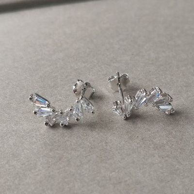 Zirconia Ear Studs cho phụ nữ Vermeil trang sức Băng tai