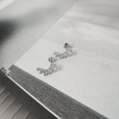 Zirconia Ear Studs cho phụ nữ Vermeil trang sức Băng tai