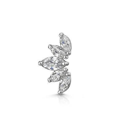 Bọc vàng Rhodium Stud Bàn tai màu trắng CZ cho phụ nữ