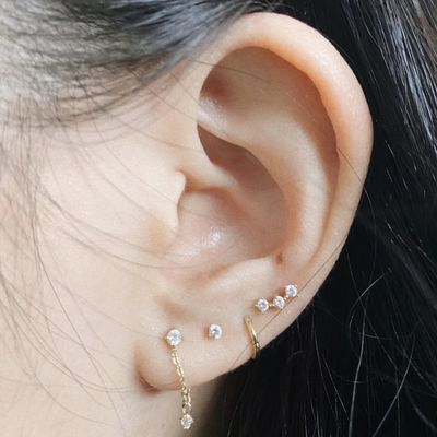 OEM Constella Stud tai 925 18k vàng trắng Stud tai