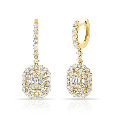 Vòng tai màu trắng CZ 925 Sterling Silver Classic Style cho đính hôn và đám cưới