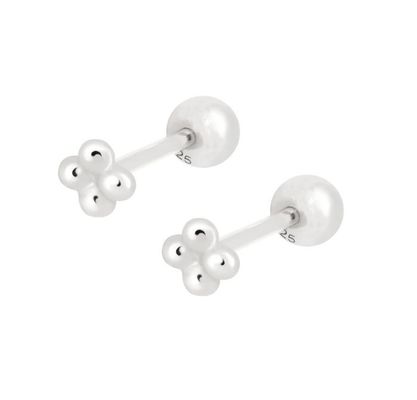 6mm bạc nhỏ hạt quả bóng Barbell Stud Bàn tai với lưng vít đồ trang sức