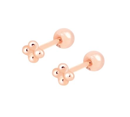 6mm bạc nhỏ hạt quả bóng Barbell Stud Bàn tai với lưng vít đồ trang sức