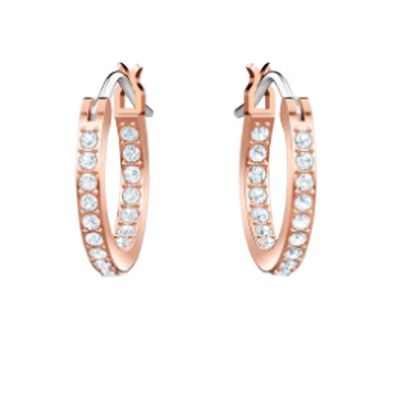 Bàn tai thanh lịch Màu xanh trắng Cz 925 Sterling bạc Dangle Hoop Bàn tai cho phụ nữ