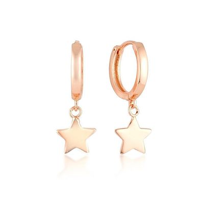 Đồng 14K vàng hình ngôi sao Hoop Bàn tai cho phụ nữ Đồ trang sức hàng ngày đơn giản