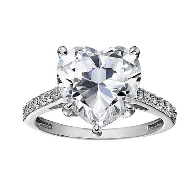 Công nghệ Micro Insert Inlay Heart Cut CZ Stone 925 Sterling Silver nhẫn đính hôn
