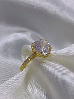 Công nghệ Micro Insert Inlay Heart Cut CZ Stone 925 Sterling Silver nhẫn đính hôn