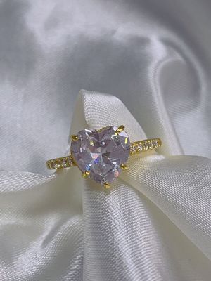 Công nghệ Micro Insert Inlay Heart Cut CZ Stone 925 Sterling Silver nhẫn đính hôn
