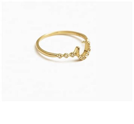 Chiếc nhẫn mặt trăng 925 bằng bạc tinh xảo nam giới với 14k 18k 24k vàng từ Brazil 2022
