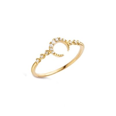 Chiếc nhẫn mặt trăng 925 bằng bạc tinh xảo nam giới với 14k 18k 24k vàng từ Brazil 2022