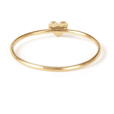 Nhẫn trái tim thiết kế tinh tế đơn giản 925 Sterling bạc 18K vàng mạ không mờ