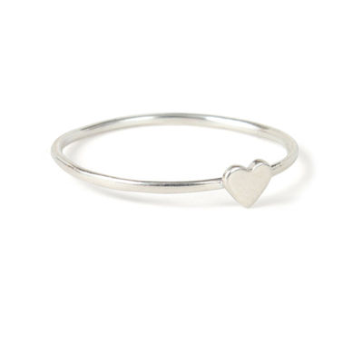 Nhẫn trái tim thiết kế tinh tế đơn giản 925 Sterling bạc 18K vàng mạ không mờ