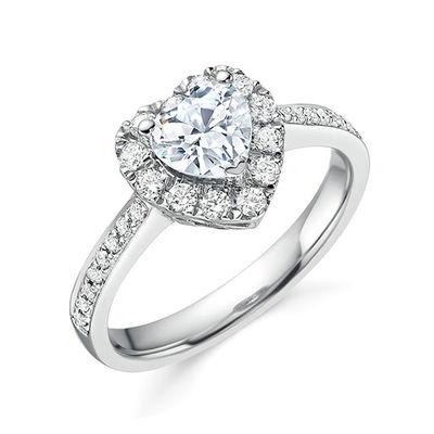 Đồng Creative Heart Shape Clear CZ 925 Sterling Silver Eternity Band nhẫn cho phụ nữ đồ trang sức