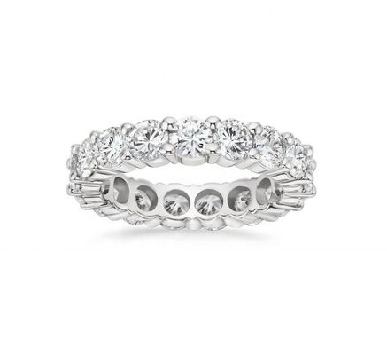 925 Sterling Silver Eternity Bands Ring Rhodium Plated Handmade Rings Công nghệ trang sức