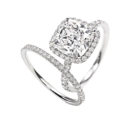 Châu Âu và Mỹ xu hướng Sterling bạc nhẫn đính hôn Set với bọc bạc