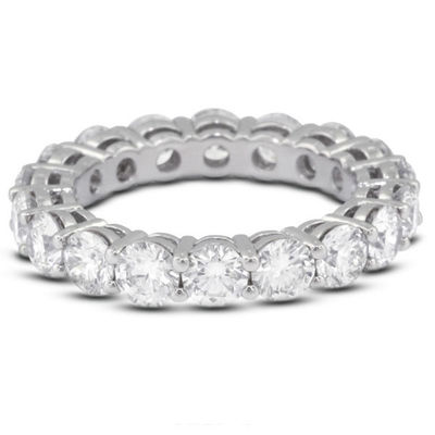 925 Sterling bạc 4mm CZ Eternity Band Nhẫn thân thiện với môi trường