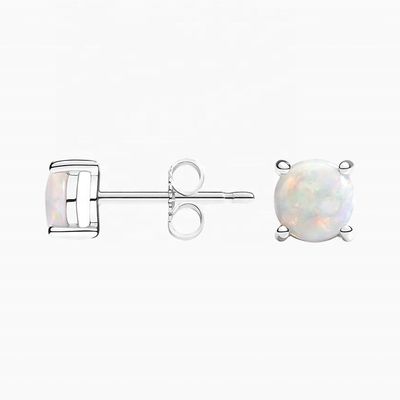 Hoa tai đính đá Opal vàng 18K 6MM dành cho phụ nữ và trẻ em gái Trang sức cao cấp