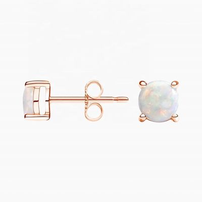 Đồ bán buôn White Opal 925 Sterling Silver Stud Bàn tai cho đồ trang sức nữ