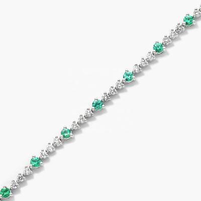3MM White Zircon Ruby quần áo quần vợt vòng cắt Sterling bạc quần áo quần vợt