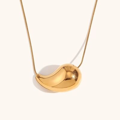 Đặt hàng theo yêu cầu 18K vàng Teardrop Necklace 45+5cm đồng Teardrop Necklace