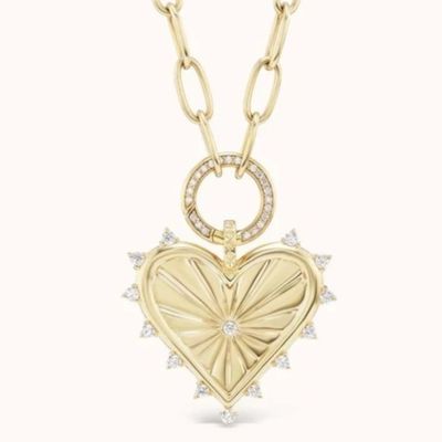 18K vàng trắng CZ nhọn tình yêu trái tim quyến rũ vòng cổ 925 Sterling bạc dây chuyền