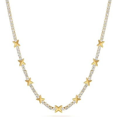 OEM cổ điển đồng Star Anh dây chuyền quần vợt với đá Zircon hình khối rực rỡ