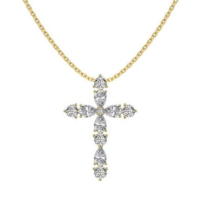 Tùy chỉnh 925 Sterling Silver Cross Necklace 18k Silver Cross And Chain