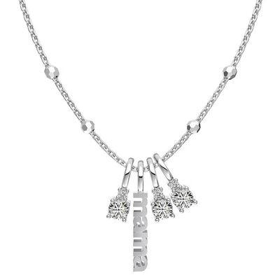 Đeo cổ màu trắng CZ 4mm 925 bạc nữ Đeo cổ đá Zircon Đẹp