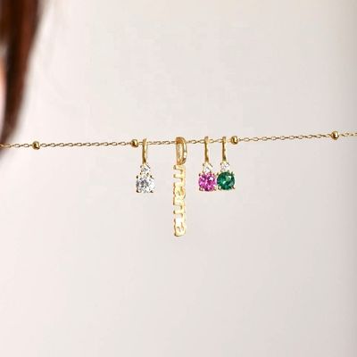 Đeo cổ màu trắng CZ 4mm 925 bạc nữ Đeo cổ đá Zircon Đẹp