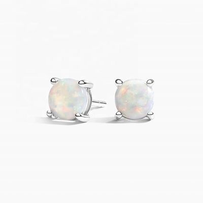 Hoa tai đính đá Opal vàng 18K 6MM dành cho phụ nữ và trẻ em gái Trang sức cao cấp