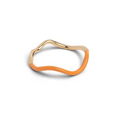 925 Sterling Silver 18k Gold Pink Enamel Band Rings Cho Phụ nữ Cô gái