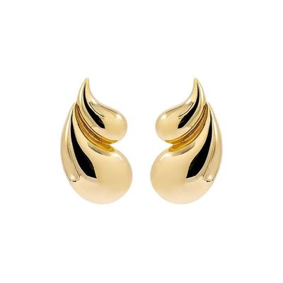2024 Double Teardrop Fashion 18K Bàn tai bọc vàng và chấp nhận logo tùy chỉnh