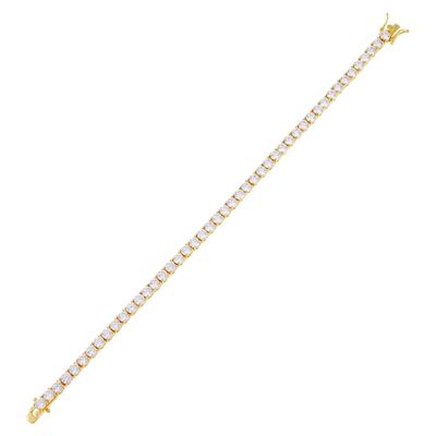 Sản phẩm nóng 925 Sterling Silver Plating Gold 3mm Cubic Zirconia Băng tay tennis cho phụ nữ