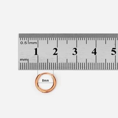 Đơn giản là vàng hồng 8mm Hinged Huggie Hoop nhỏ Bàn tai thép không gỉ cho tốt nghiệp