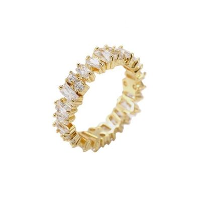 Vàng nữ trang sức cao cấp Kim cương trắng Zircon nhẫn vĩnh cửu với công nghệ inlay