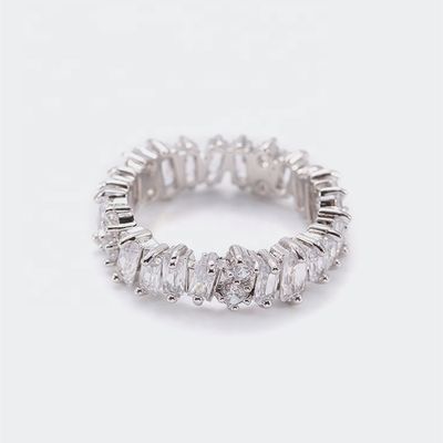 Vàng nữ trang sức cao cấp Kim cương trắng Zircon nhẫn vĩnh cửu với công nghệ inlay
