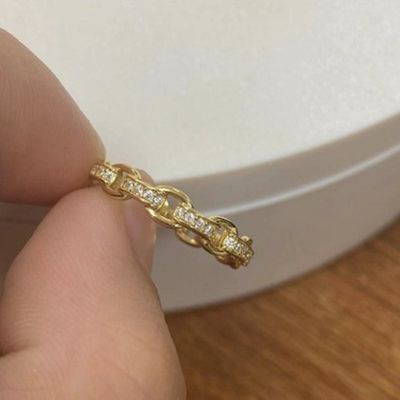 Xích dây chuyền 18K vàng tinh tế cá nhân siêu cổ tích 925 Sterling bạc nhẫn