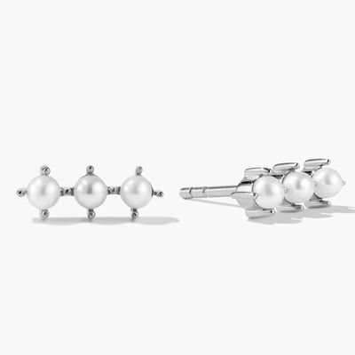 18K vàng bọc ngọc trai Stud tai bạc Sterling với logo tùy chỉnh