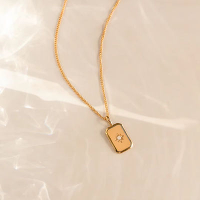 Nhẫn vàng bọc bạc hình chữ nhật ngôi sao nhỏ 925 cho trẻ em